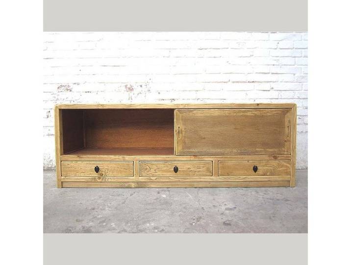 Luxury-Park-Direct Kommode Asien Lowboard Fernseh Kommode Landhausstil helle Pinie.Luxury Park