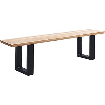 Bank MCA LIVING "Palais Bank", schwarz (naturfarben, schwarz, schwarz), B:160cm H:50cm T:40cm, Massivholz, Sitzbänke