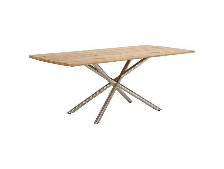 Musterring Esstisch, Holz, Asteiche, massiv, Rundrohr, 100x76x200 cm, in verschiedenen Größen erhältlich, schnell aufzubauende und stabile Arbeitsfläche, Esszimmer, Tische, Esstische