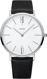 Inspire Essentials Mens Military Style Quartz Watch Genuine Leather Strap c