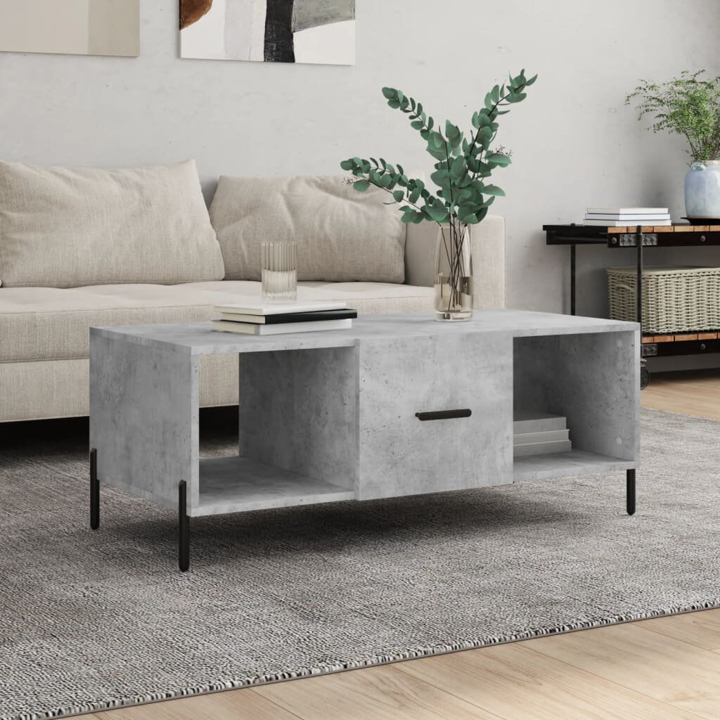 Metro Aunterrio Four Leg Coffee Table with Storage Concrete Grey