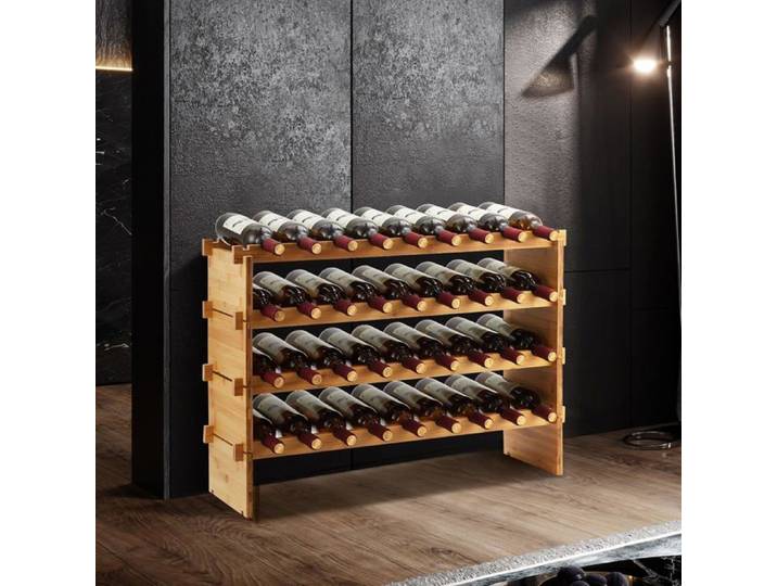 Meuble bar range bouteilles - casier a bouteilles - 4 Niveaux pour 36 Bouteilles 84x26x54cm