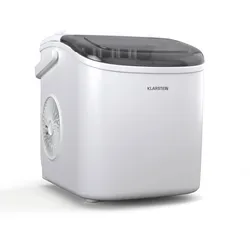 Klarstein Caldwell Eiswürfelmaschine | 12 kg Eiswürfel/Tag | vollautomatisch | LED-Anzeige | leichte Reinigung Weiß
