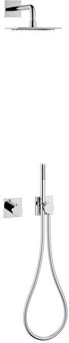 Keuco IXMO Brauseset 59602010002 chrom, Thermostat, 2 Verbraucher, eckige Rosette