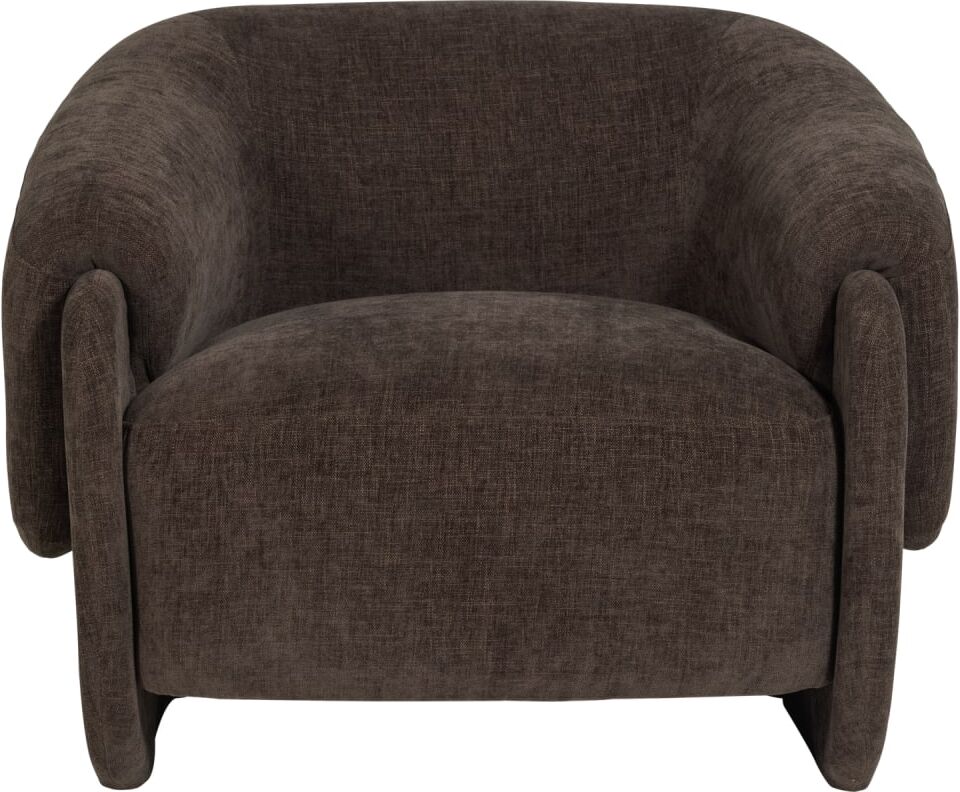 WOOOD Fauteuil en chenille marron foncé Marron 83x71x90cm