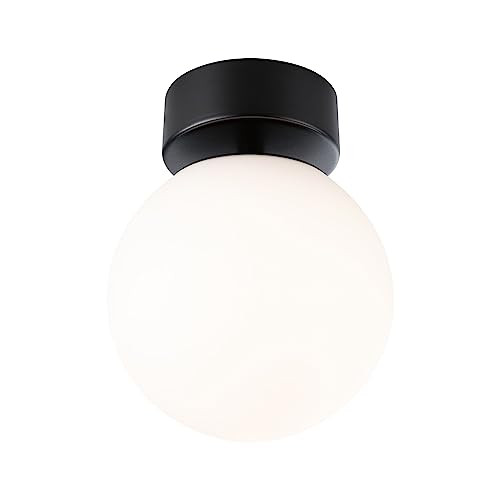 Paulmann Modern LED Plafondlamp - Zwart - Glas en Metaal - IP44 - Warm Wit