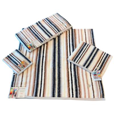 Gaestehandtuecher ROSS "Multicolor", grau (anthrazit), B:30cm L:50cm, Frottier, Baumwolle, Handtücher, mit Streifen und gesticktem ROSS-Emblem