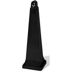 Standascher Rubbermaid GroundsKeeper Schwarz Standaschenbecher mit Stahleimer