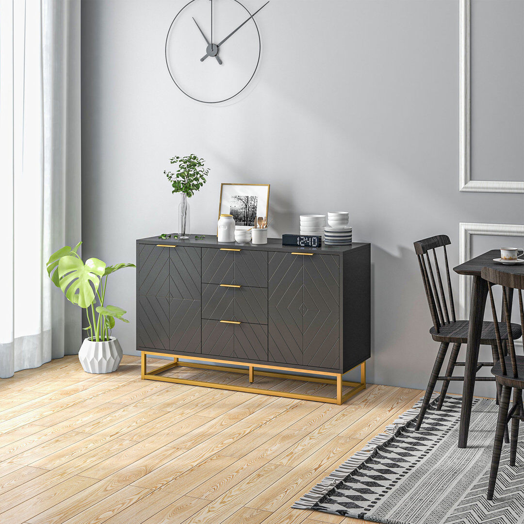 17 Stories 120 cm W Sideboard Black 76cm H X 120cm W X 40cm D