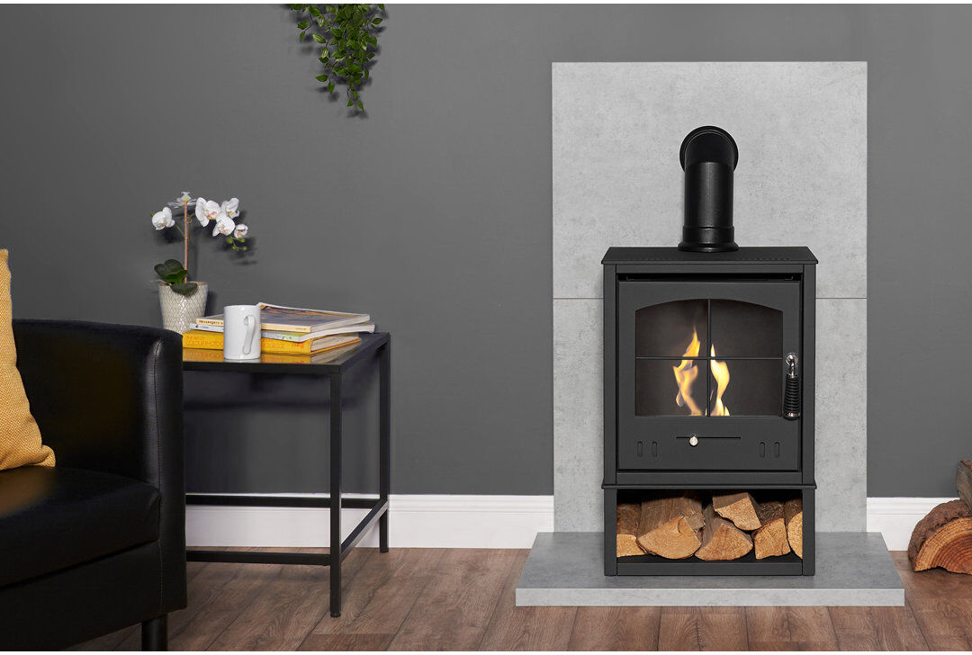 Addington Belfry Heating 44 cm W Black Bio-Ethanol Stove Black 91.5cm H x 44cm W x 31cm D