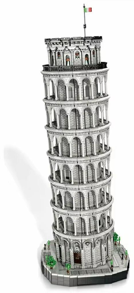 Schiefer Turm von Pisa - Architektur-Bausatz RB66025 - 7652 Teile - Mit Anleitung - ABS-Kunststoff - Kompatible Bausteine - Für Erwachsene - Ab 14 Jahren