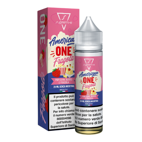 Suprem-e Americanone Fragola Liquido Shot Mix 20ml Pop Corn Burro Fragola