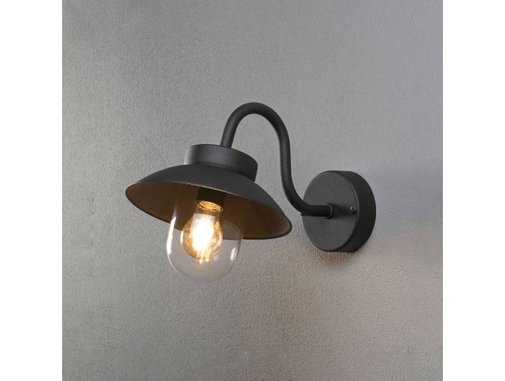 Konstsmide Außenwandleuchte Vega Mini, dimmbar, schwarz, Aluminium