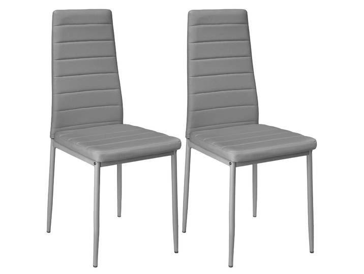 Lot de 2 chaises avec surpiqûre - gris