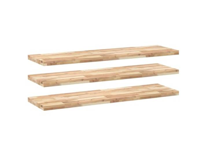 3 Stück Wandregal 140x40x4cm Akazienholz roh Massivholz Rohes Akazienholz, horizontale oder vertikale Montage, Leiteranordnung, Küche Badezimmer Wohnzimmer