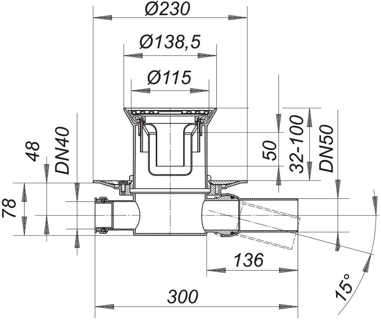 Dallmer Bodenablauf 32 ERP, DN 50, Montagezubehör, 420329,