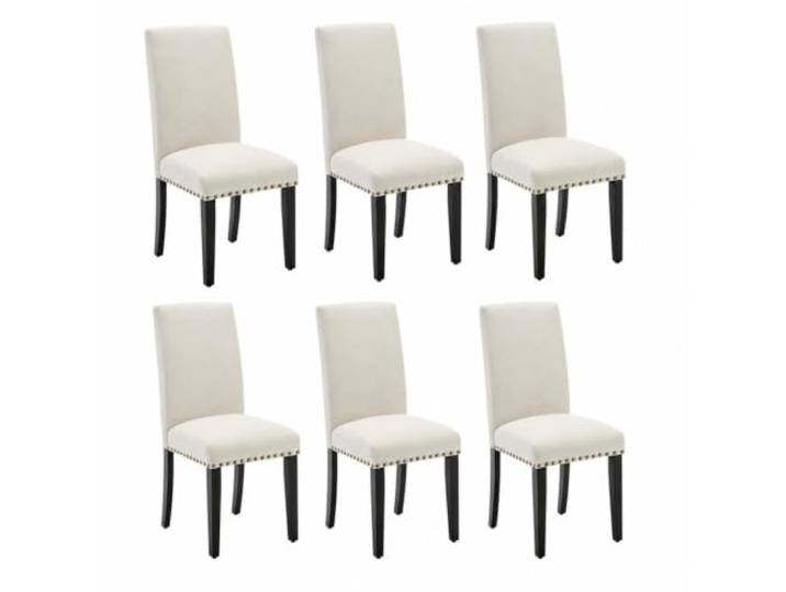 GarveeHome Esszimmerstühle 6er Set Gepolstert Mit Ziernägeln Bis 120 kg Belastbar