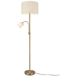 Trio Stehlampe Hotel Stoff Weiß / Gold