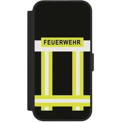 Nivocase Klapphülle für Apple iPhone 17 Handyhülle aus Kunst Leder NIVOflip schwarz Beruf Feuerwehr (Apple iPhone 17), Smartphone Hülle, Schwarz
