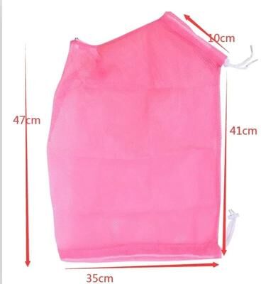 Uplift Essentials Adjustable Mesh Grooming & Bath Bag For Calm, No Scratch Care pink