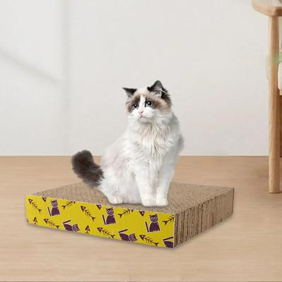 Inspired Finds Corrugated Cardboard Cat Scratcher Bed Lounge For Sleeping, Playing & Claw Care square 8.27x8.27x1.57in