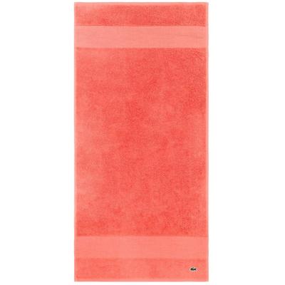Handtuch LACOSTE "LLECROCO", rot (papaye), B:50cm L:100cm, Frottier, Obermaterial: 100% Baumwolle, Handtücher, mit Label-Applikationen