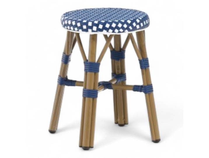 Tabouret de terrasse RIVOLI - Bleu et blanc