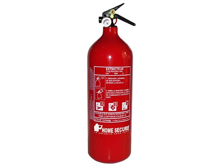 Extincteur à Poudre 2kg Lifebox avec manomètre de Pression pour Feux de Classe ABC