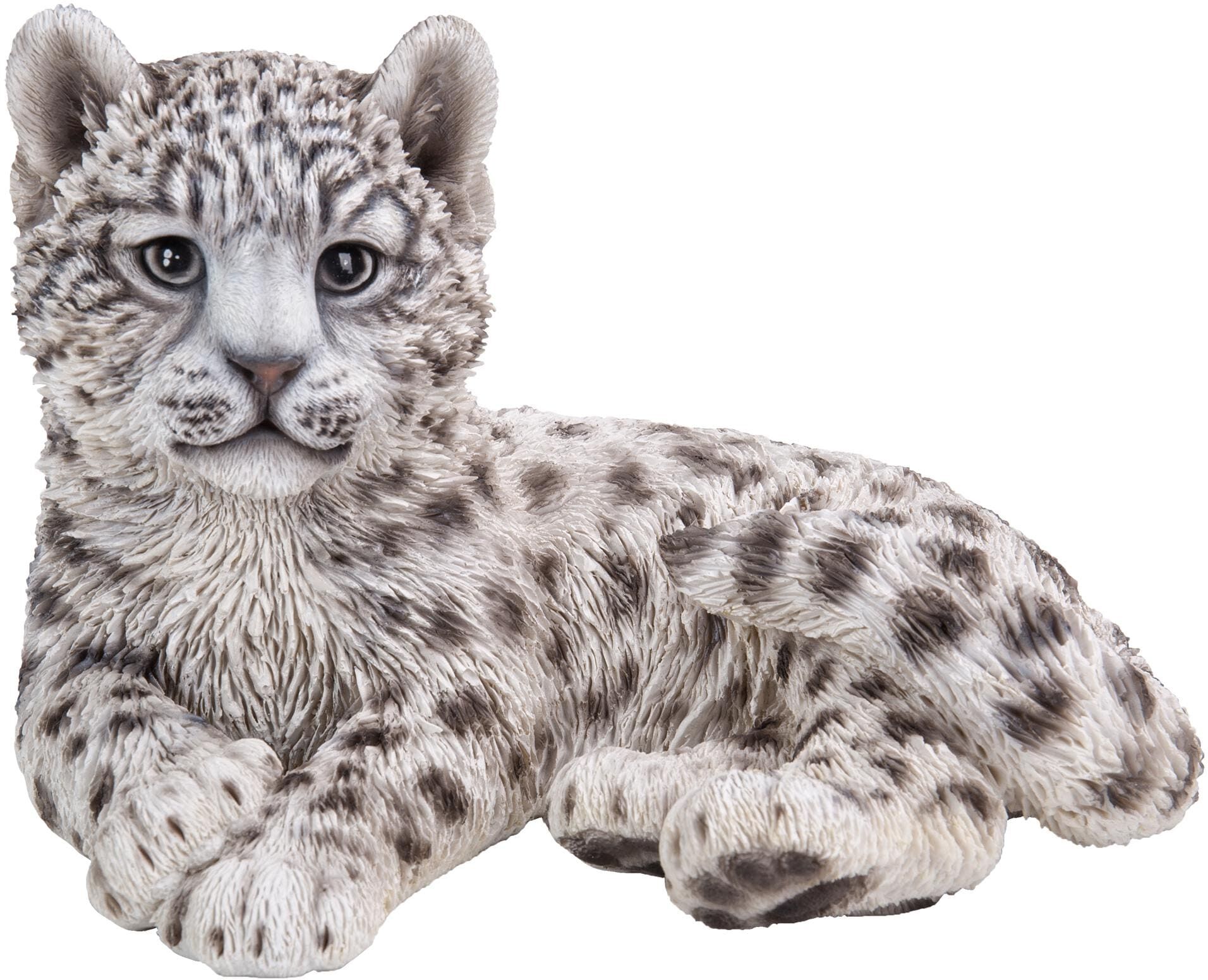Dekofigur "Vivid Arts Schneeleopard liegend, Polyresin", bunt, B:20,8cm H:18,2cm T:26,5cm, Polyresin, Dekofiguren, Dekofigur bunt B/H/T: 20,8cm x 18,2cm x 26,5cm