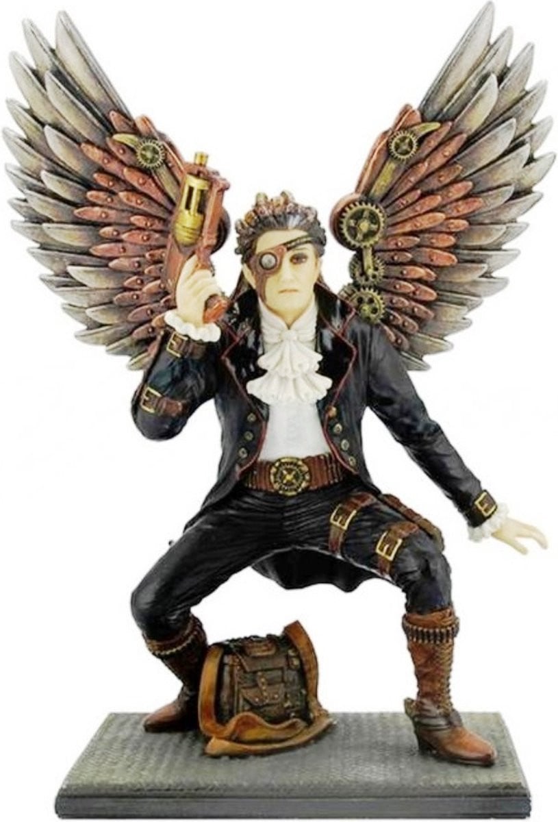 Veronese Design Steampunk Gevleugelde Man met Handwapen Beeldje Hoogte: 23,5 cm