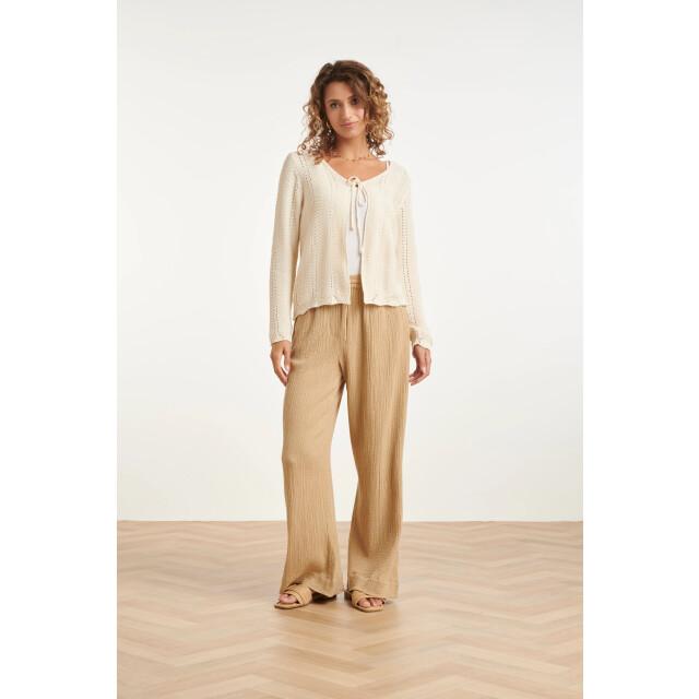 Smashed Lemon Gebreid cardigan met ajourpatroon en strikje |