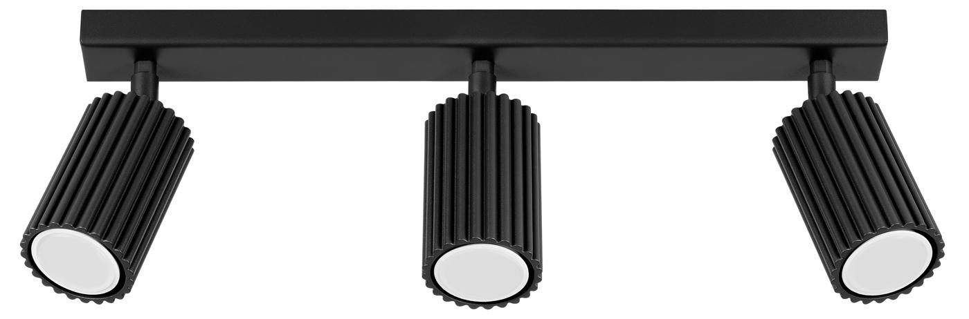 Sollux Plafondlamp KARBON 3L, zwart