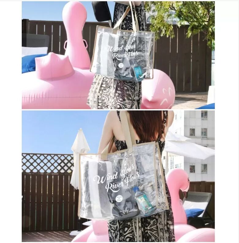 INF Grand sac de plage transparent en PVC pour l'extérieur