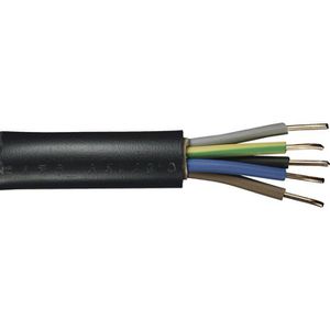 Ebrom Erdkabel NYY-J, 5 x 1,5 mm², schwarz, Länge: 25 m