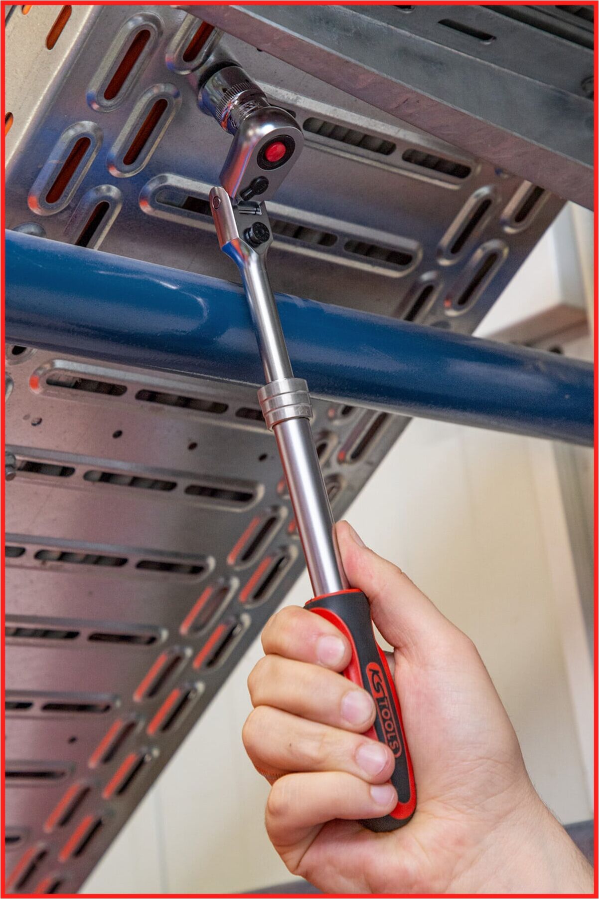 KS Tools 3/8" SlimPOWER Teleskop-Gelenk-Umschaltknarre, 72 Zahn (914.3820)