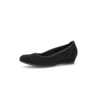 Pumps GABOR, Damen, Gr. 43, schwarz, Ziegenveloursleder, Schuhe Pumps, Keilabsatz, Businesschuh, komfortabler Elastikeinfass, Weite G (weit)