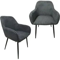HTI-Living, Stühle, Stuhl Albany Waffle Grau 2er-Set (2x)