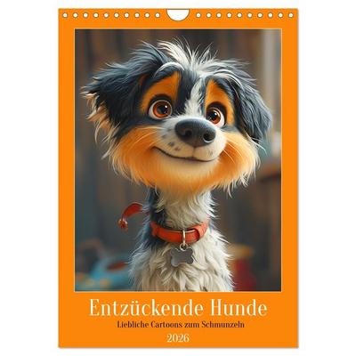 Entzückende Hunde. Liebliche Cartoons zum Schmunzeln (Wandkalender 2026 DIN A4 hoch), CALVENDO Monatskalender