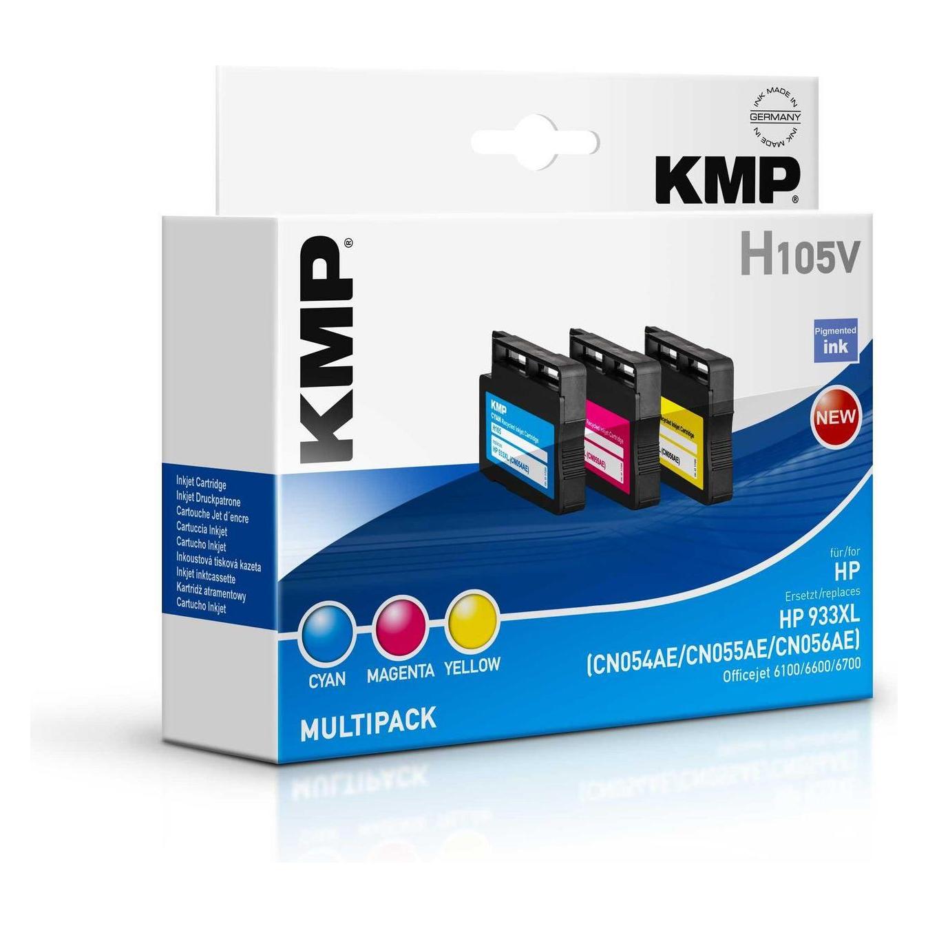 KMP 105V Vorteilspack C/M/Y komp. mit HP 933 XL (C, M, Y) (1726,4050)