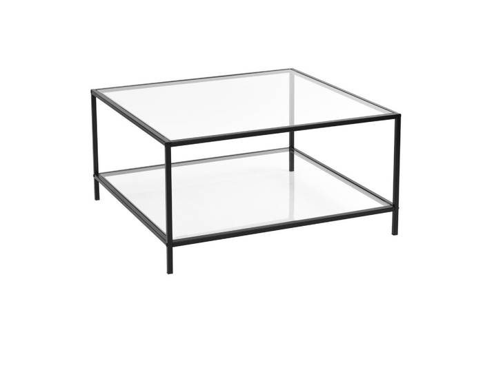 COUCHTISCH Glasplatte kratzfest & Metallgestell stabil 80X80cm