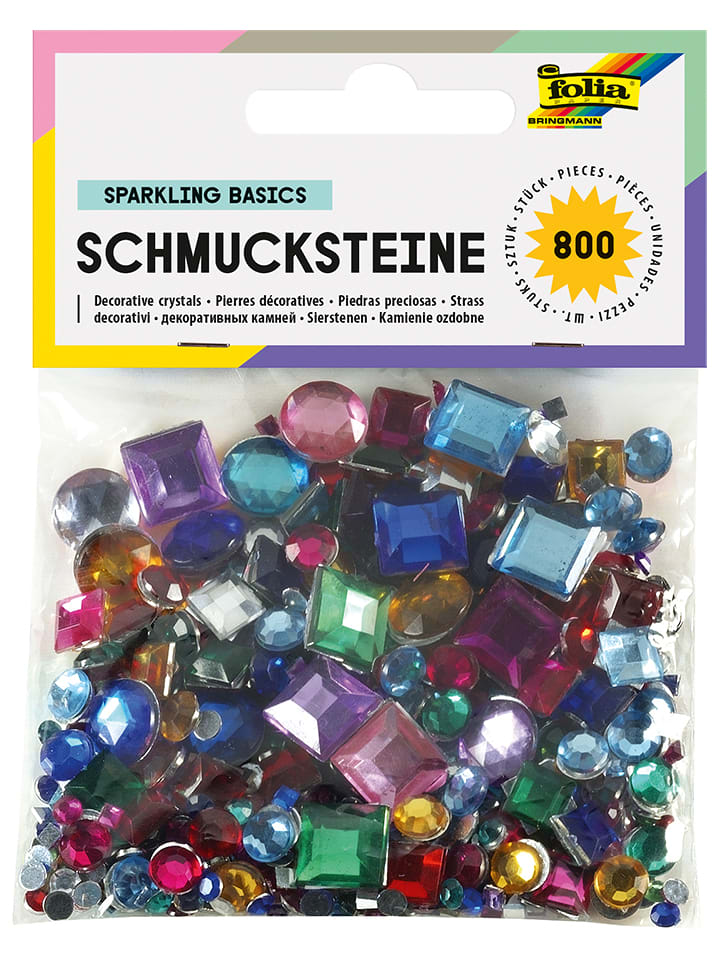folia PAPER Schmucksteine in Bunt - onesize