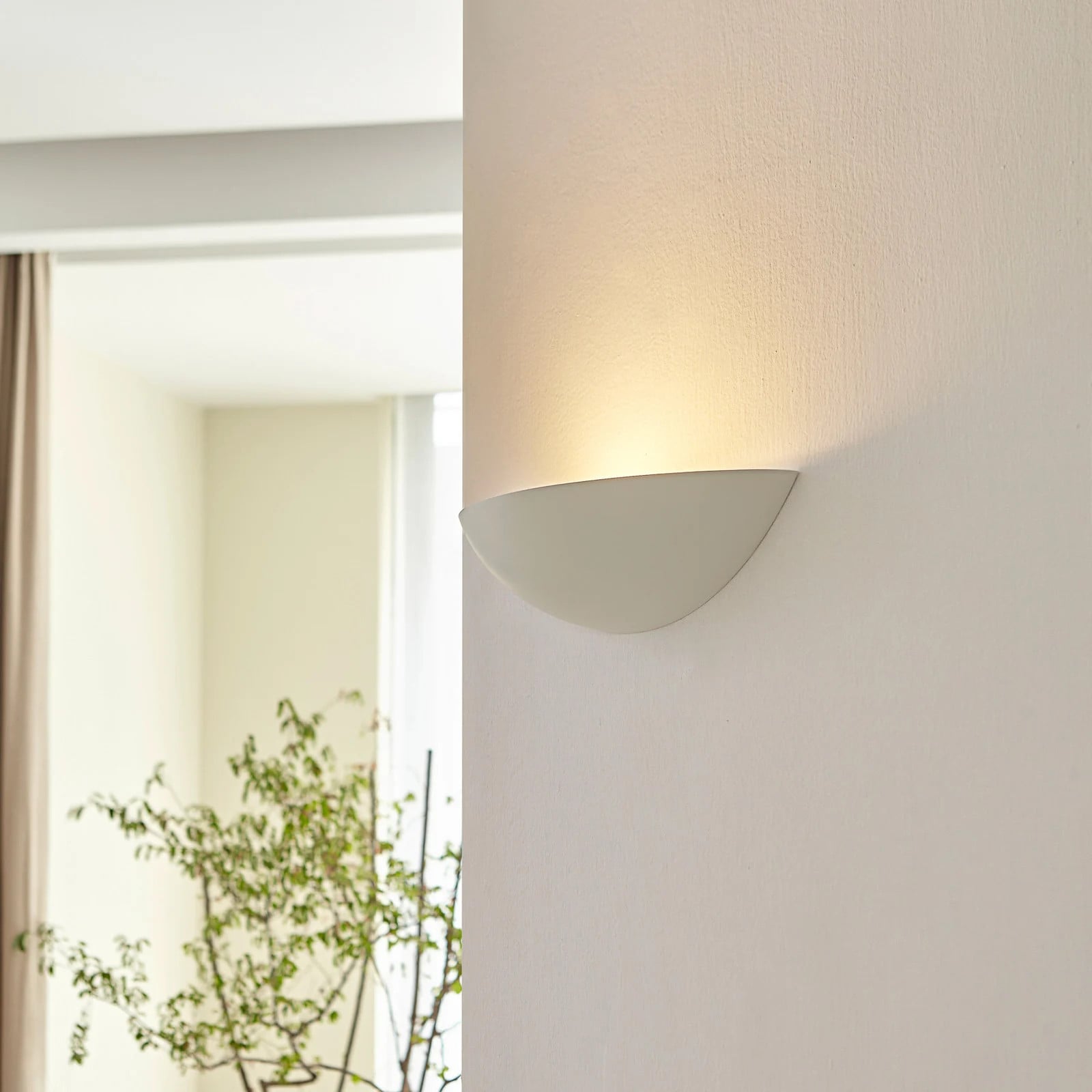 Lindby Guilia Wandlamp Wit - Modern - Keramiek - Dimbaar - Up-light