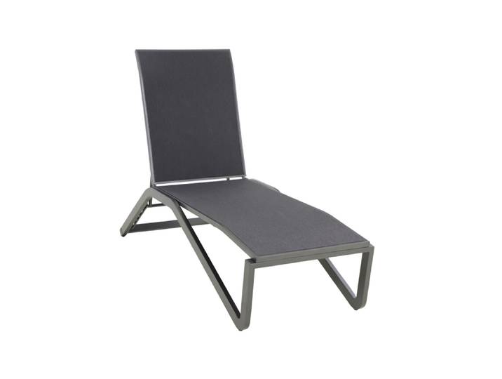 2er Set MWH Verona Gartenliege Aluminium/Textilene eisengrau