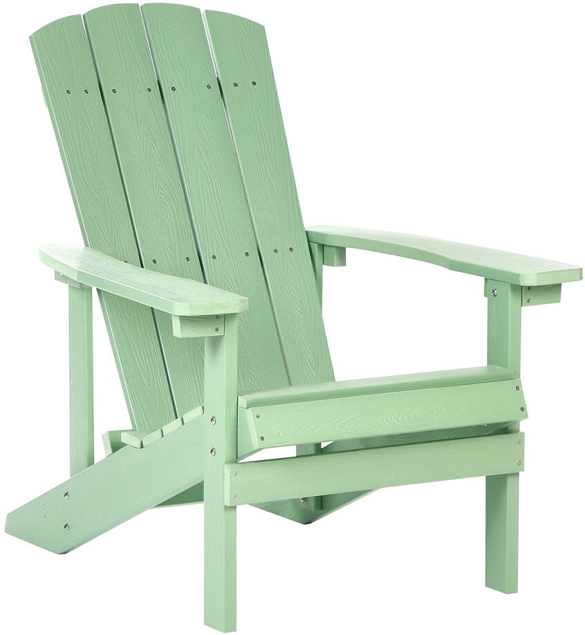 Beliani Adirondack Outdoor Adirondack Chair Light Green 88cm H X 75cm W X 88cm D