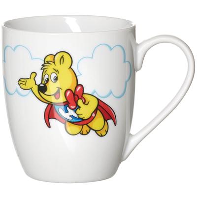 Becher RITZENHOFF & BREKER "HARIBO Clouds, Superhero, 500 ml", weiß (bunt), B:14cm H:10,5cm Ø:10cm, Porzellan, Trinkgefäße, Becher, spülmaschinenfest