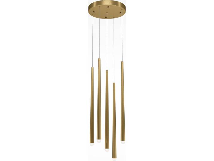 Maytoni Cascade LED Pendelleuchte, Hängeleuchte 5x 30W Messing Neutralweiss
