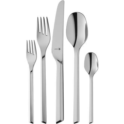 Besteck-Set WMF "Kineo", grau (edelstahl), 30 Stk., Cromargan Edelstahl Rostfrei, Essbesteck-Sets, ergonomisch, Cromargan protect