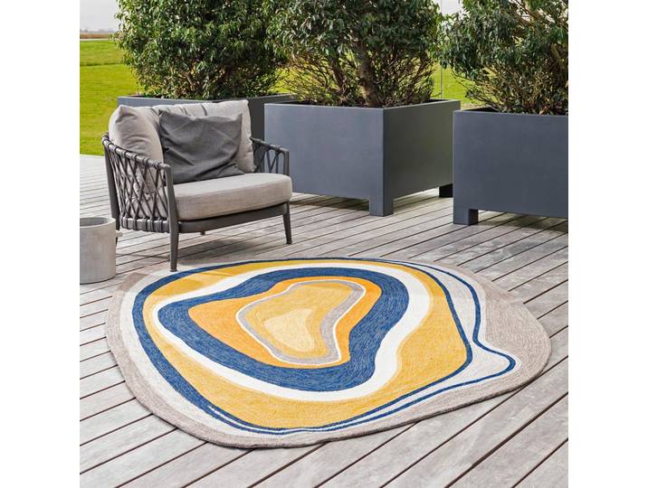 Asymmetrischer In-/Outdoor Designer Teppich „Habitat Aura“ Grau 160 x 230 cm BRINK & CAMPMAN