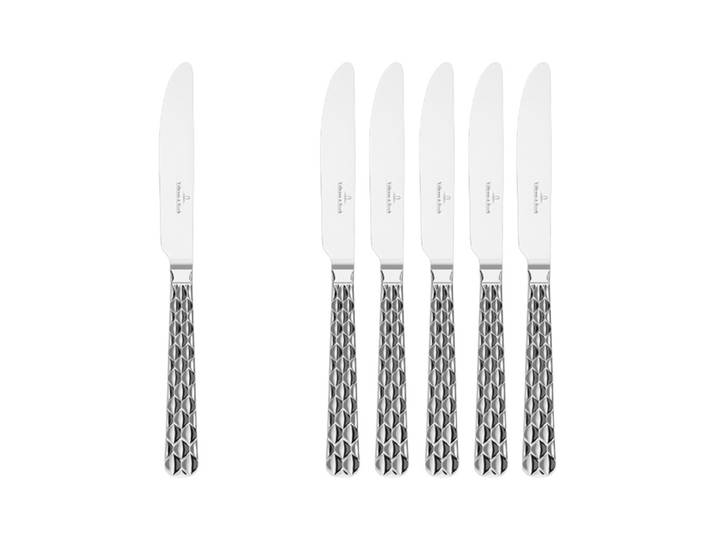 Tafelmesser VILLEROY & BOCH Tafelmesser Boston 237 mm 6er Set silber , silber, B:4,5mm, Essmesser, Tafelmesser, Spülmaschinenfest