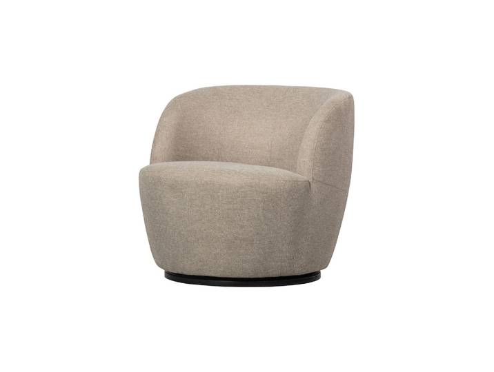 Fauteuil pivotant en tissu tissé sable Serra
